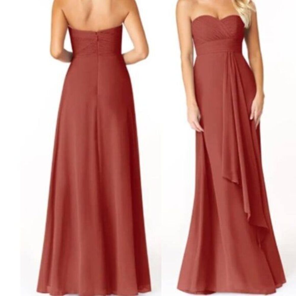 AZAZIE Women's Chiffon Flowy Maxi Dress Prom Bridesmaid Rust Red Size4 $129
